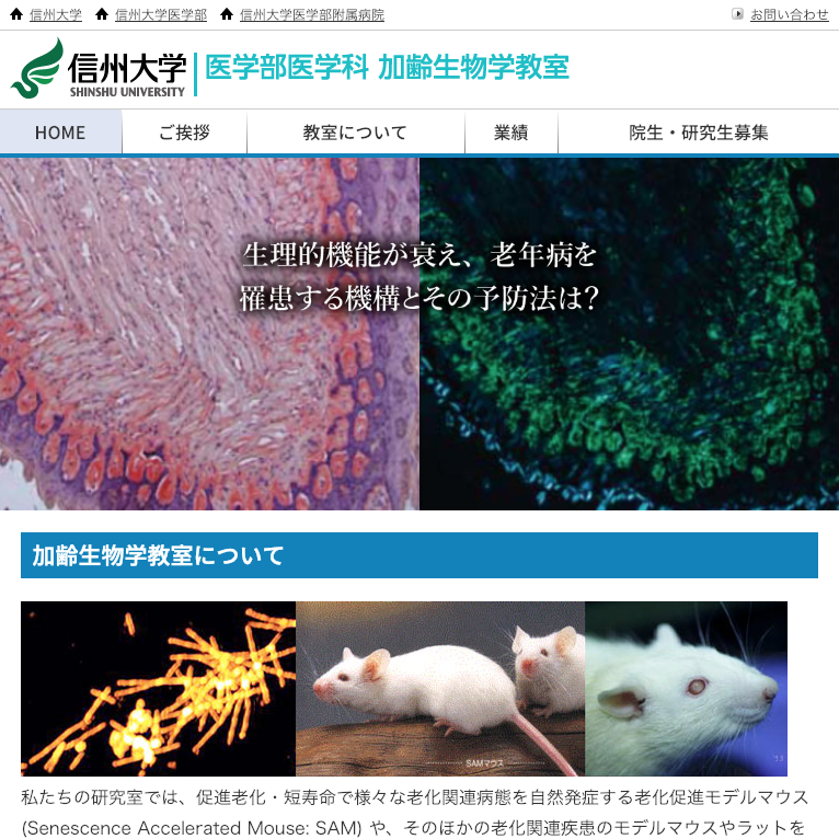 信州大学医学部医学科加齢生物学教室 様